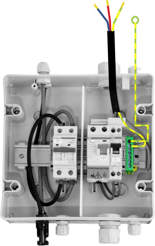branchement terre onduleur huawei sun2000