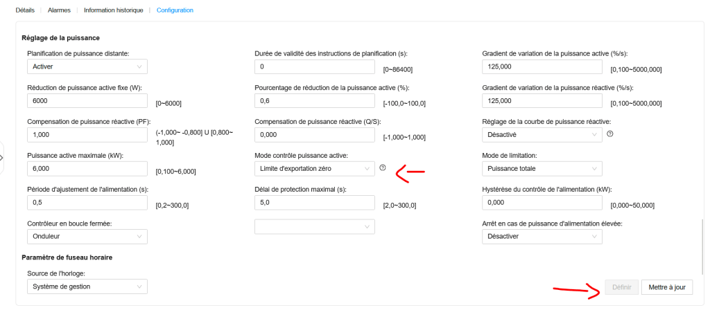 Configurer le 0 injection Huawei Sun2000 etape 3