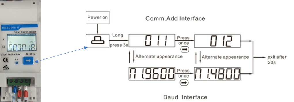 Smart Power Sensor MONOPHASE : Paramétrage