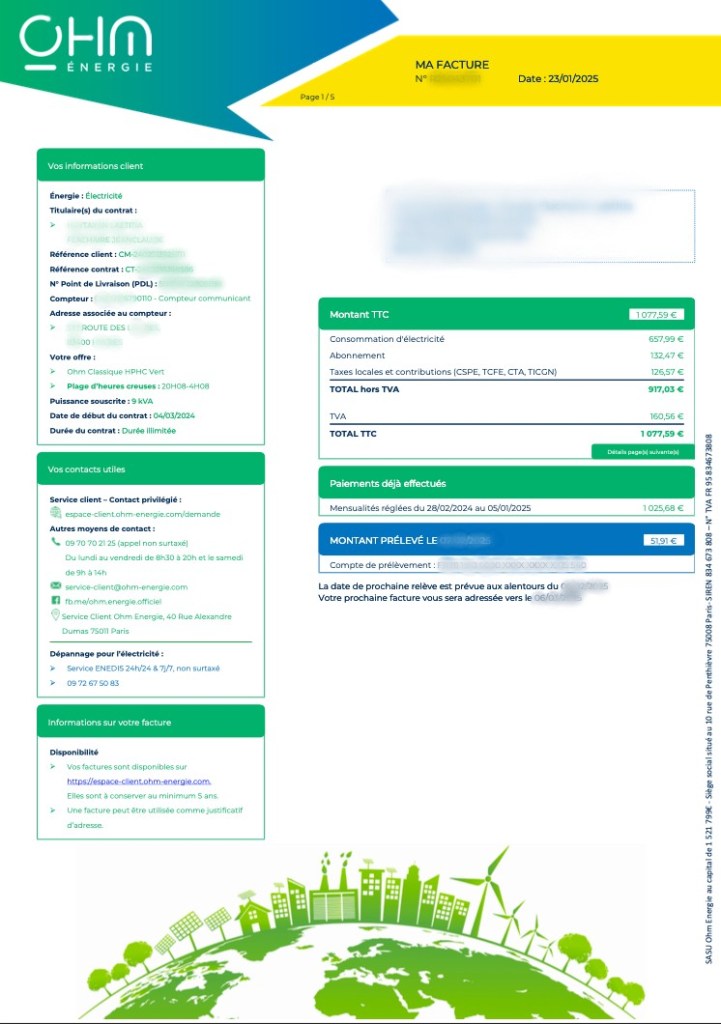 Facture edf dashboard
