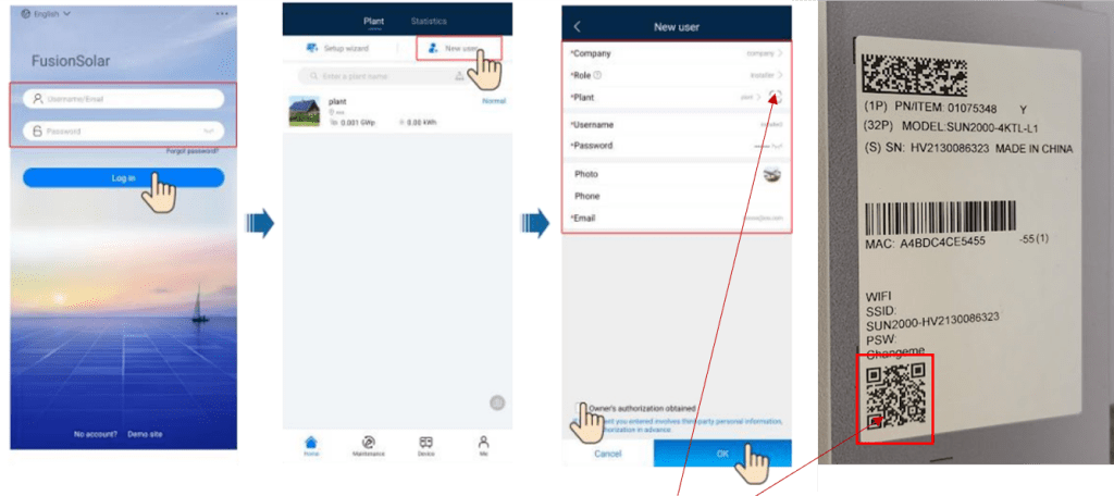 Installation fusion solar etape 3
