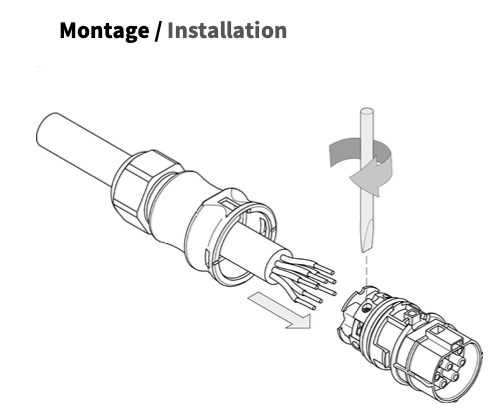 montage connecteur ac wieland etape 1