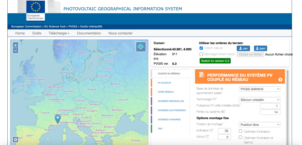 pvgis photovoltaic geographical information system